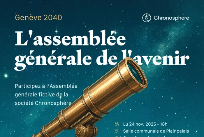 Coolturalia - Genève 2040: l'Assemblée générale de l'avenir - Participez à l'Assemblée générale fictive de l'entreprise Chronosphère